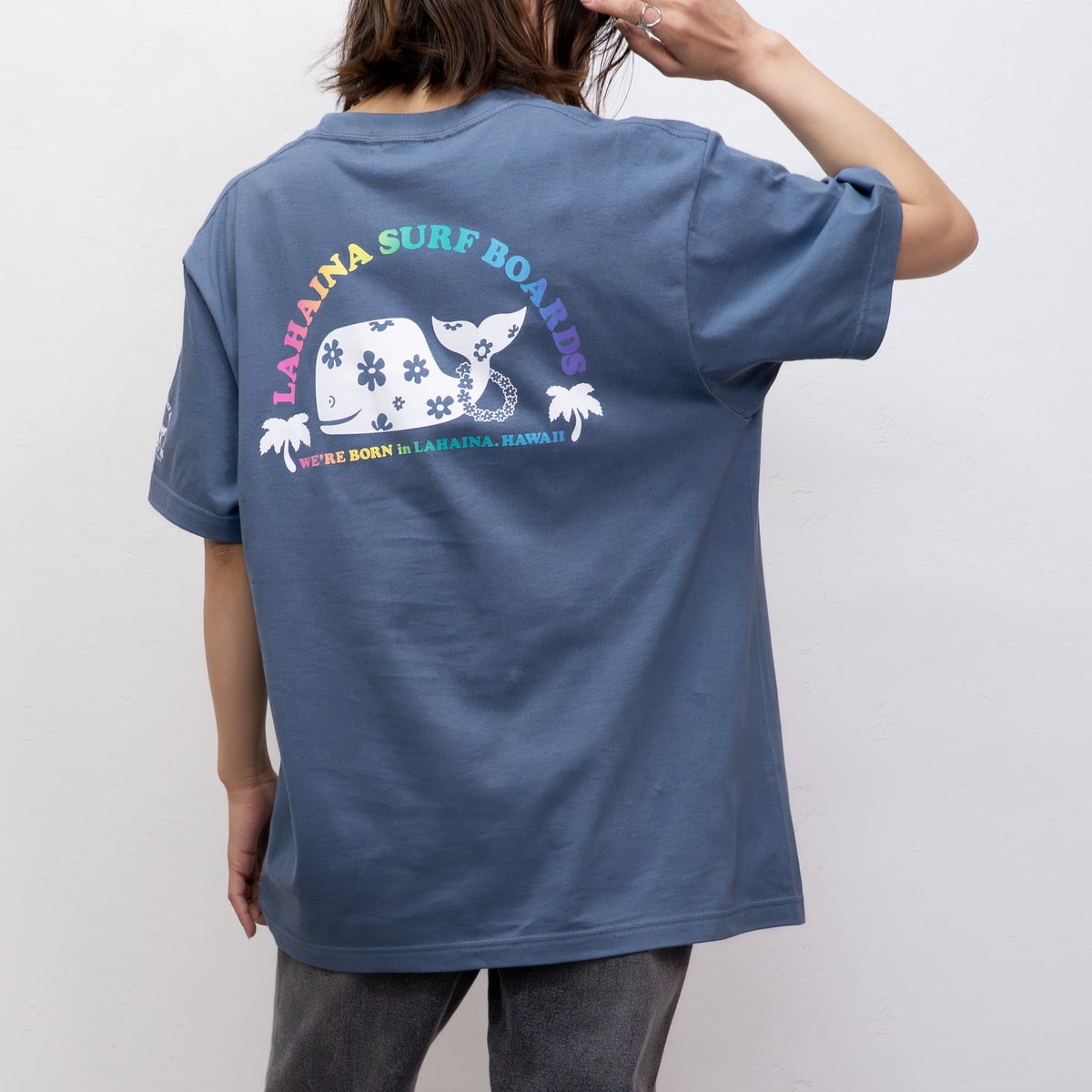 LAHAINA 半円花クジラレインボーTシャツ