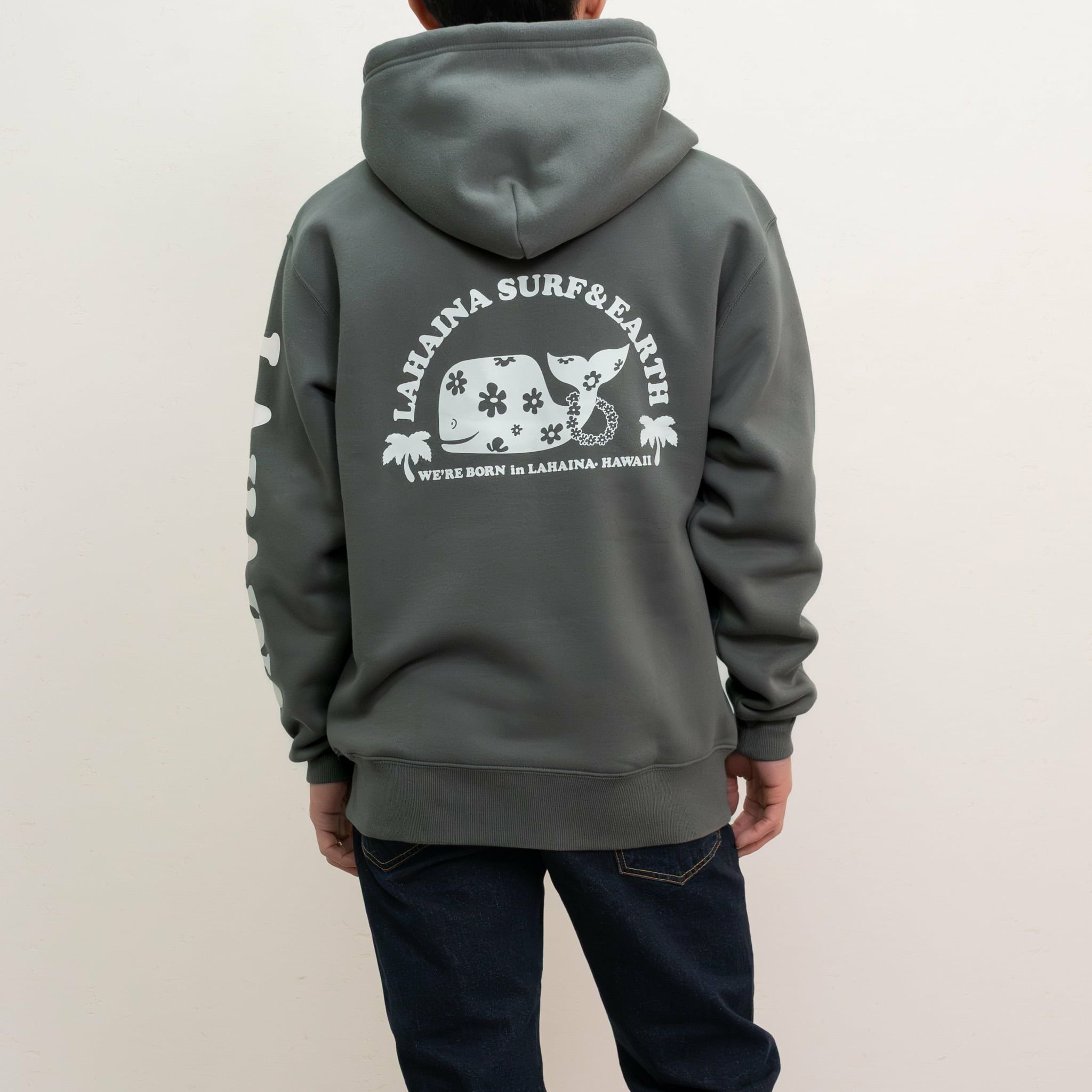 LAHAINA 半円花クジラ裏起毛プルパーカー | LAHAINA SURF&EARTH