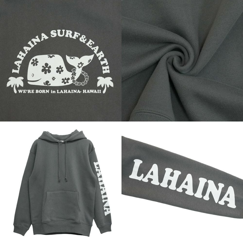 LAHAINA 半円花クジラ裏起毛プルパーカー | LAHAINA SURF&EARTH