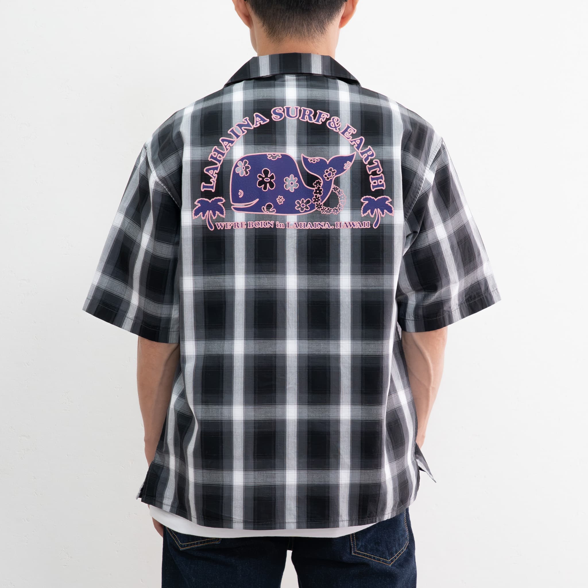 専用　XL サイズ 22ss クーティー グレンチェック ツイル 半袖 シャツ LAHAINA 半円花クジラ半袖チェックシャツ | LAHAINA SURF&EARTH